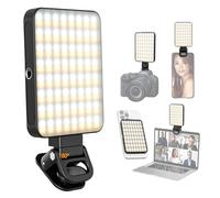 Andoer Luz de Video LED magnética, Luz de Relleno LED 3000K-6500K Regulable, Luz de videoconferencia con Clip y Adaptador de Zapata fría para computadora Tableta Teléfono móvil Cámara DSLR