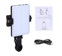 Andoer Luz Portátil para Selfies, Luces LED RGB para Vídeo con Abrazadera Frontal y Trasera Teléfonos Inteligentes, Tabletas y Portátiles