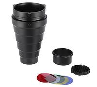 Andoer Metal Cónico de Snoot con Rejilla de Nido de Abeja Juego de Filtro de Color 5pcs para Bowens Monte Estudio Strobe Monolight la Fotografía Flash