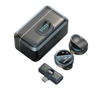 Andoer Micrófono inalámbrico One-Trigger-Two 2.4G Micrófono con Clip magnético para teléfono Inteligente Cancelación de Ruido Monitoreo en Tiempo Real Batería incorporada con Estuche de Carga