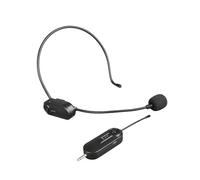 Andoer Micrófono inalámbrico UHF Sistema de micrófono para auriculares Transmisión efectiva de 50 m Batería incorporada Enchufe TRRS de 3,5 mm con adaptador TRS de 6,35 mm para Vlog Grabación de video