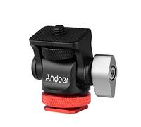 Andoer Mini Montaje en Monitor Cabeza de trípode Adaptador de Zapata fría Aleación de Aluminio Tornillo de 1/4 Pulgada para Montaje Cámara Monitor Micrófono Flash Luz de Relleno LED, Rojo