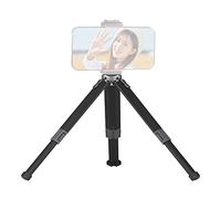 Andoer Minitrípode portátil de escritorio ligero de aleación de aluminio con 2 ángulos, 4 alturas ajustables en altura, carga máxima de 3 kg para cámara, smartphone, estabilizador, luz de vídeo