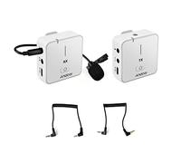 Andoer MX5 2.4G - Micrófono inalámbrico Lavalier con receptor de transmisor, 50 m, alcance efectivo para smartphone, cámara DSLR DV