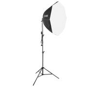 Andoer Octagon Softbox - Softbox (70 cm/28 pulgadas, octogonal, trípode metálico de 2,1 m, para transmisión en directo, retrato, foto del producto, vídeo)