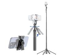 Andoer Palo Selfie Trípode, Extensible Selfie Stick 180 cm con Tornillo de 1/4 de Pulgada Clip para teléfono Desmontable Obturador Remoto Trípode para teléfono para Vlog Selfie Transmisión en Vivo