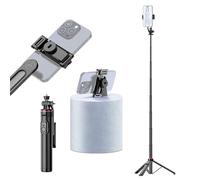 Andoer Palo selfie trípode mejorado 131 cm trípode para móvil con mando a distancia Bluetooth selfie stick trípode para teléfono extra largo rotación de 360° extensible para smartphone