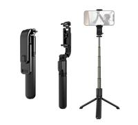 Andoer Palo Selfie Trípode Multifuncional Selfie Stick Trípode de Mesa Estabilizador Cardán Barra Telescópica De 5 Secciones Con Clip Para Teléfono Mando Removible Adaptador