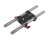 Andoer Placa Base de cámara Multiusos con Abrazadera de riel de Varilla de 15mm, Placa Base de Montaje de trípode de aleación de Aluminio para Sistema de Soporte de Plataforma DSLR