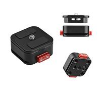 Andoer Placa de liberación rápida de aleación de aluminio para trípode, placa QR, adaptador de montaje de cámara, configuración rápida con tornillo de 1/4 pulgadas para cámara DSLR