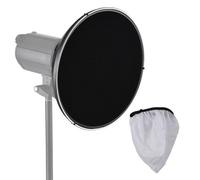 Andoer Reflectora estándar Bowens Mount Beauty Dish de 15,35 Pulgadas con Rejilla de Panal de 60° y Reflector Central para luz de Flash estroboscópica de Estudio Bowens Mount Speedlite