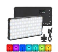 Andoer RGB Luz de Video LED, Luz de Cámara LED 2800K-6800K Regulable LED de Bolsillo con 17 Modos de Escena Batería incorporada para Vlog Transmisión en Vivo Videoconferencia Iluminación