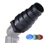 Andoer Snoot Cónico Luz Modificador con 50 Grados Filtro de Nido de Abeja Color para Canon Nikon Yongnuo Godox Meike fotografía Vivitar En-cámara Speedlite Flash