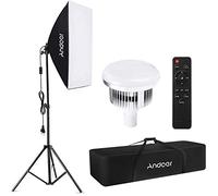 Andoer Softbox Kit,Iluminación Fotográfica Equipo con 85W 2800K-5700K Luz LED de Temperatura de Bicolor,Softbox de 50x70cm, Tripodes Soporte, Control Remoto y Bolsa de Transporte