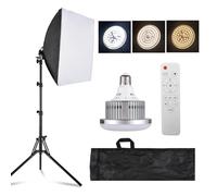Andoer Studio Photography Light Kit Juego de iluminación Softbox Que Incluye luz LED Bicolor de 85 W + Softbox de 40x40 cm + Soporte de luz de 1,7 m + Control Remoto + 1 * Bolsa de Transporte