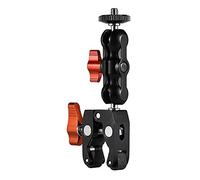 Andoer Super abrazadera, abrazadera multifuncional, soporte de bola, abrazadera de brazo de fricción con tornillo de 1/4 pulgadas para monitor GPS, LED, video, luz de flash, micrófono, naranja