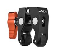 Andoer Super Clamp - Pinza para trípode con Agujero de Tornillo de 1/4 Pulgadas y 3/8 Pulgadas para DSLR Rig LCD Monitor Studio Light Camera Magic Arm, Naranja