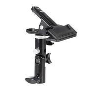 Andoer Titular de Clip Abrazadera Metálica con 5/8" Accesorio de Soporte de Luz 1/4" a 3/8" Adaptador de Tornillo de Montaje Giratorio para Foto Estudio Reflector y Fondo