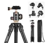 Andoer Trípode 126cm Trípodes Completos Portátil con Rótula Panorámica Nivel de Burbuja Trípode de Viaje para DSLR Videocámara Mini Proyector Compatible con Canon Nikon Sony