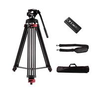 Andoer Trípode de cabeza hidráulico de Fluido panorámico de trípode resistente Profesional de Andoer Max. Cargar 10 kg con bolsa de transporte para cámara de videocámara DV Studio de toma de vista