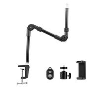 Andoer Trípode de Mesa con Pinza, Soporte de Metal Flexible, Tornillo de 1/4 Pulgadas, Capacidad de Carga de 3 kg, con Cabezal de Bola Flexible, Abrazadera de Mesa, Disparador Remoto para luz LED