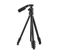 Andoer Trípode fotográfico portátil de 141 cm, aleación de aluminio, giratorio a 360°, capacidad de carga de 3 kg, con asa y clip para teléfono integrado para cámaras DSLR, videocámaras y smartphones