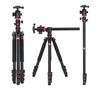 Andoer TTT-012 - Trípode desmontable de aleación de aluminio de 183 cm con cabezal de bola giratorio panorámico, columna central desmontable, placa de liberación rápida, capacidad de carga máxima de