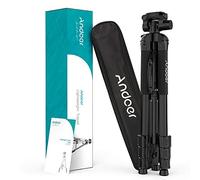 Andoer TTT-666R - Trípode de viaje portátil y ligero para videocámara Canon Nikon DV DSLR con bolsa de transporte, carga máxima de 4 kg