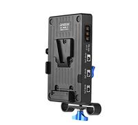 Andoer V Mount Placa de batería V Lock Placa adaptadora de batería 65W PD Carga rápida con Ajustable 8/12/15V DC Salidas D-Tap Accesorios de Salida para cámara Canon Sony DSLR