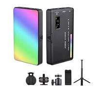 Andoer W140 RGB Luz de Video LED 2500K-9000K Regulable con trípode de Escritorio, Soporte para teléfono, Cabezal de Bola, Clip de computadora Adaptador de Zapata para Vlog Youtube TikTok