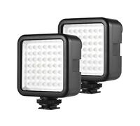 Andoer W49 LED Luz de Video Regulable, 6000K Mini Luz de Cámara, Panel de luz LED con Zapata Compatible con Canon Nikon Sony A7 DSLR para Fotografía, 2 Piezas