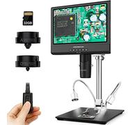 Andonstar AD249-M Microscopio Digital de 10,1 Pulgadas para Adultos, microscopio de Soldadura de 3 Lentes, grabación de vídeo FHD 1080P, 500x, Kit de microscopio biológico con Tarjeta 32G