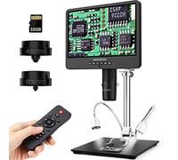 Andonstar AD249S-M Microscopio Digital HDMI de 10,1 Pulgadas 2000x, grabación de vídeo UHD de 3 Lentes 2160P, microscopio de Soldadura, Kit de microscopio biológico, Compatible con Windows