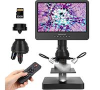 Andonstar AD249S Microscopio Digital HDMI con Pantalla de 10 Pulgadas, microscopio biológico de Tres Lentes 4000X, Kit de microscopio de Monedas para niños y Adultos, grabación de Foto/Video