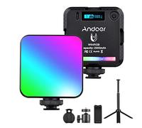 Andor Pocket RGB LED Video Light Kit CRI95 500K-9000K Regulable 20 Respaldo magnético con trípode de Escritorio Cabezal de Bola Flexible Soporte para teléfono Clip de computadora para Vlog Selfie
