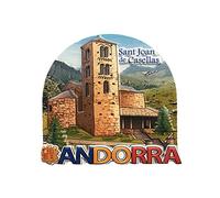 Andorra 3D Sant Joan de Casellas Imán de Nevera Recuerdo, Andorra Imán de Nevera Colección Regalo Etiqueta magnética Decoración de la Cocina del hogar