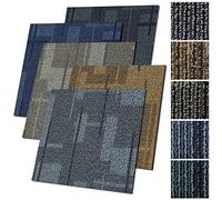 Andorra - Alfombra en losetas (50 x 50 cm, 6 m², resistente al agua, antiestática, con base de betún, 24 unidades), color azul