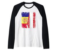 Andorra Austria Media Bandera Patrimonio Austriaco andorrano Camiseta Manga Raglan
