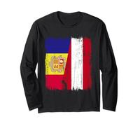 Andorra Austria Media Bandera Patrimonio Austriaco andorrano Manga Larga