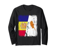 Andorra Chipre Media Bandera Patrimonio Andorrano-chipriota Manga Larga