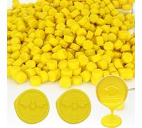 Andotopee - 600 cuentas de sellado de cera amarillas, cuentas de cera de sellado prémium para sellos de sellos, paquete de recambio de pellets de cera octogonales para kit de sellado de cera,
