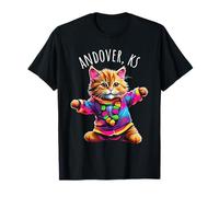 Andover KS USA Divertido Lindo Colorido diseño de Gato Bailando Camiseta