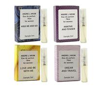 ANDRE L'AROM | Eau de parfum femme | Lote descubrimiento 3 ml x 4 piezas Portable | Fabricado en Francia - Producto de Grasse