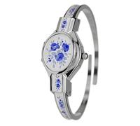 Andre Mouche Rose Medium (5.5-6.5 pulgadas) blanco/azul cubierto suizo reloj para mujer blanco con esfera plateada 137-02071, paladio, plateado, plata