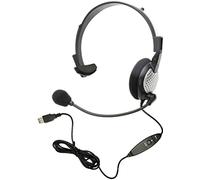 Andrea Communications NC-181VM - Auriculares USB monoaurales para computadora con micrófono con cancelación de Ruido, Controles de Volumen/Silencio en línea, Tarjeta de Sonido Externa integrada y
