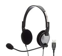 Andrea Communications NC-185VM USB C1-1022600-50 Modelo NC-185 VM Auriculares USB estéreo de Alta fidelidad, Color Negro
