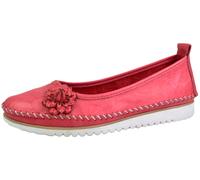 Andrea Conti Dama Ballerina Ligera De Cuero Con Aplicación Floral 0023645