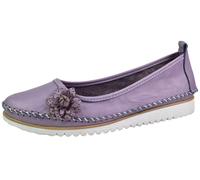 Andrea Conti Dama Ballerina Ligera De Cuero Con Aplicación Floral 0023645