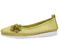 Andrea Conti Dama Ballerina Ligera De Cuero Con Aplicación Floral 0023645