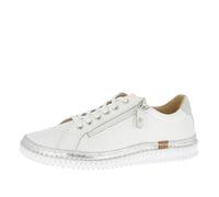 Andrea Conti Damen Low Top Sneaker, Zapatillas Mujer, Blanco y Plateado, 37 EU
